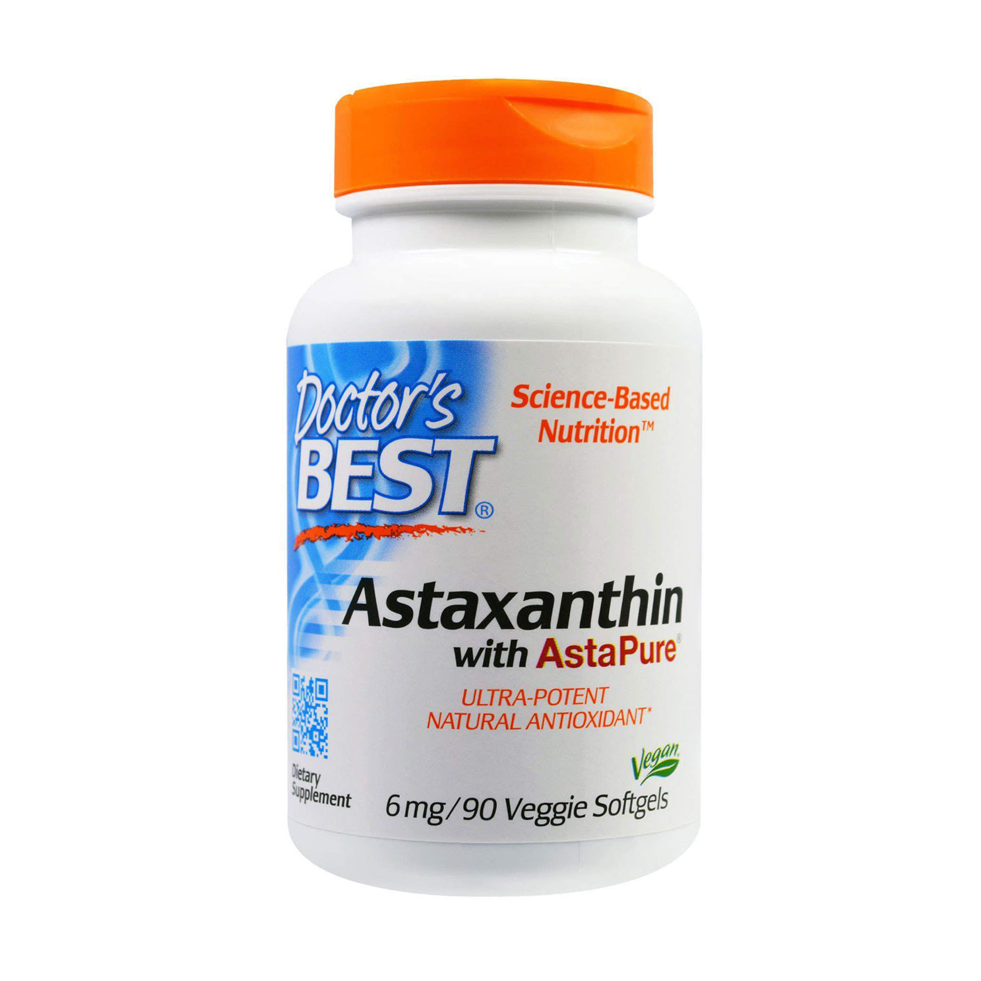 Астаксантин Doctor's Best Astaxanthin with AstaPure 6 мг, 90 веганських капсул